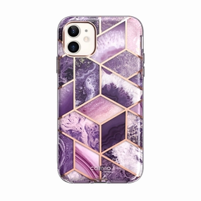 Iphone 12 Mini Cosmo Case - Marble Purple Case Friendly Glass Screen Guard