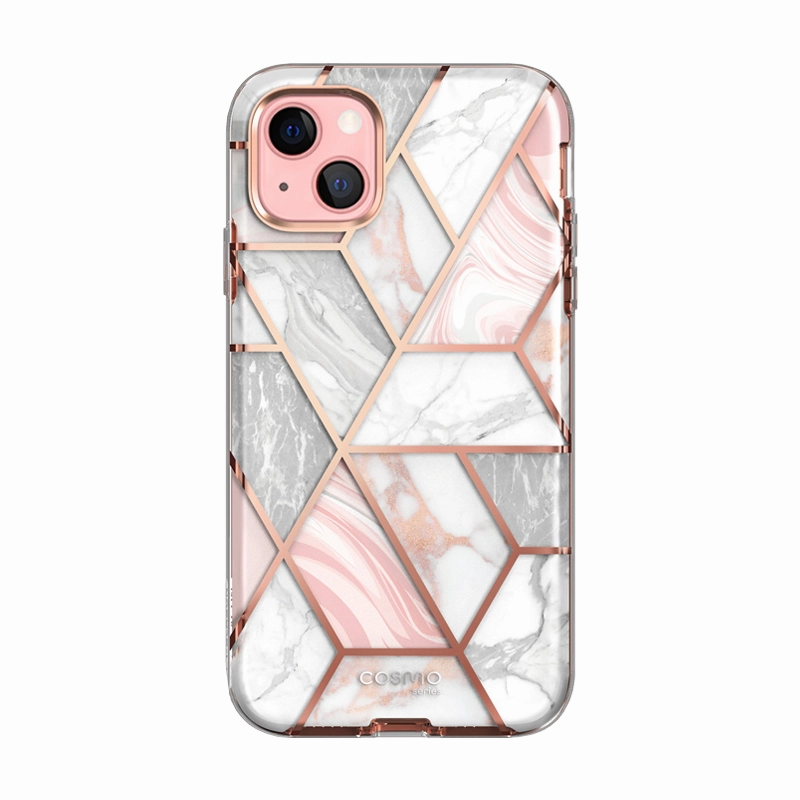 Iphone 13 Cosmo Case - Marble Pink Fingerprint Repellent Anti Dust Film