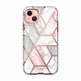 Iphone 13 Cosmo Case - Marble Pink Fingerprint Repellent Anti Dust Film