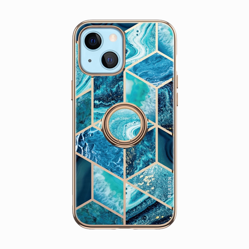 Screen Defense Smooth Surface Iphone 13 Cosmo Snap Case-Ocean Blue