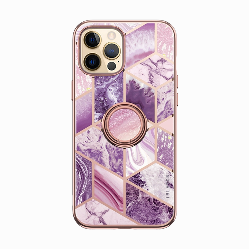 Anti Finger Mark Iphone 13 Pro Cosmo Snap Case - Marble Purple