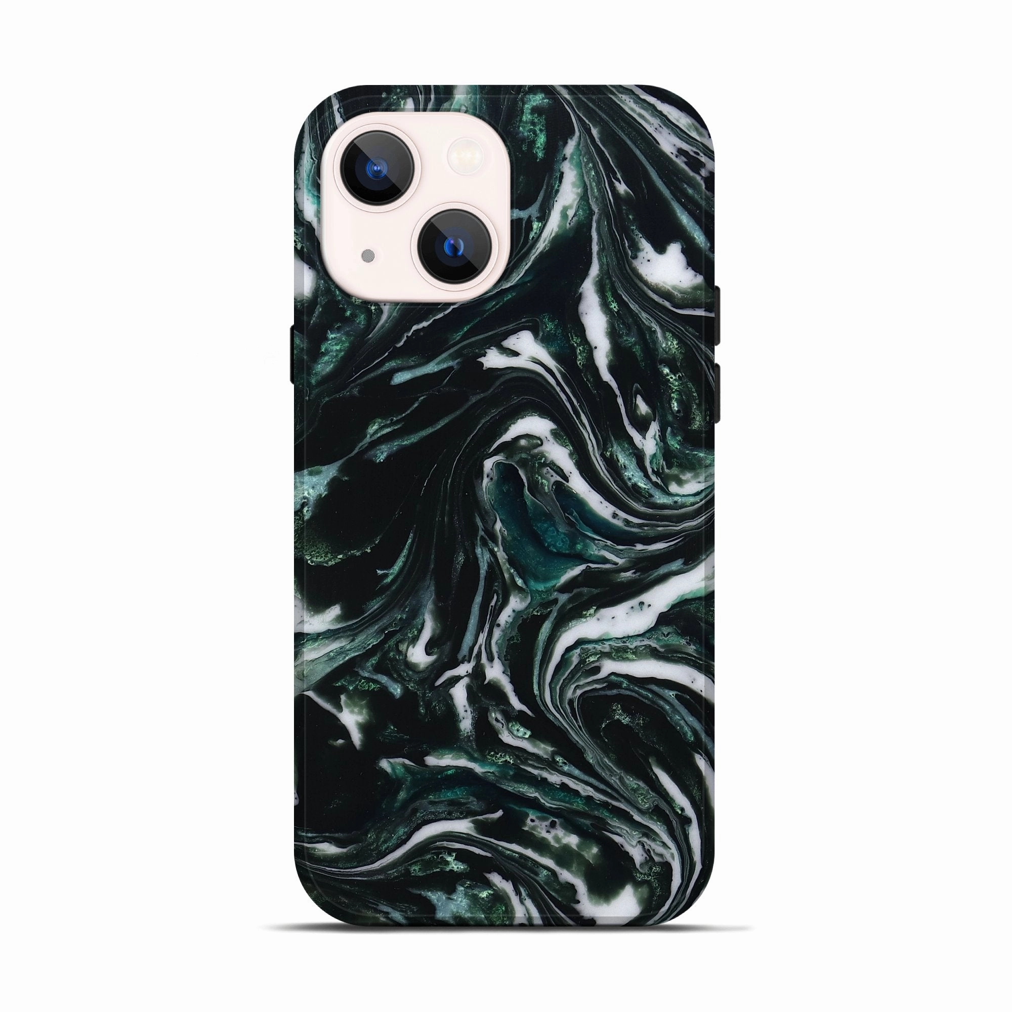 Anti Fingerprint Shield Impact Resistant Iphone 13 Resinart Live Edge Phone Case - Harley (Green, 781239)