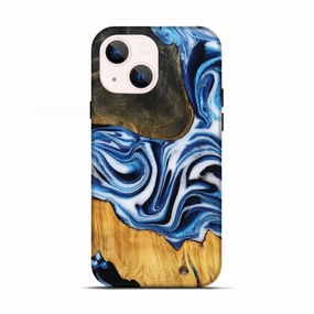 Anti Scratch Screen Iphone 13 Wood Live Edge Phone Case - Alford (Blue, 781251)