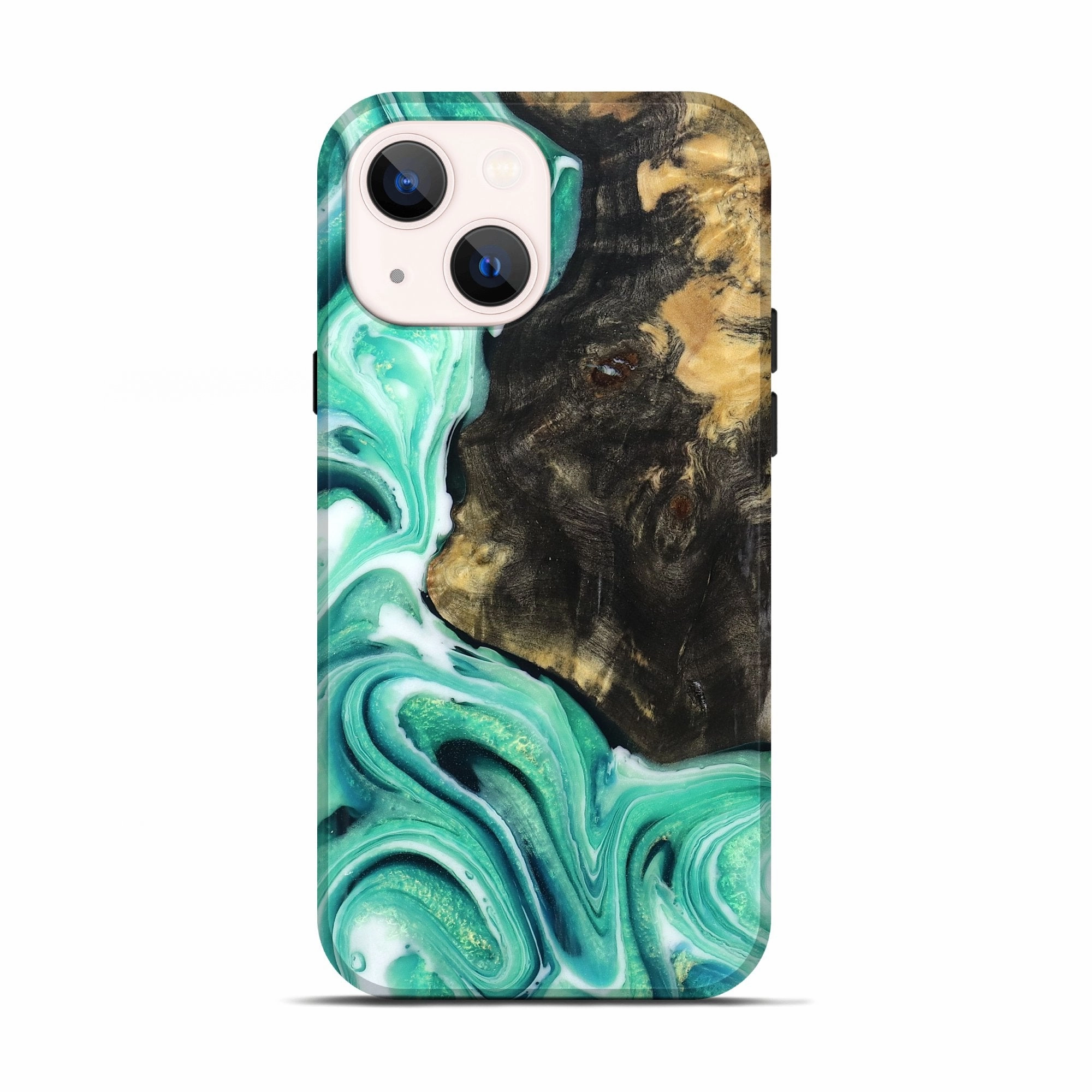 Easy Apply Iphone 13 Wood Live Edge Phone Case - Alysia (Green, 781024)