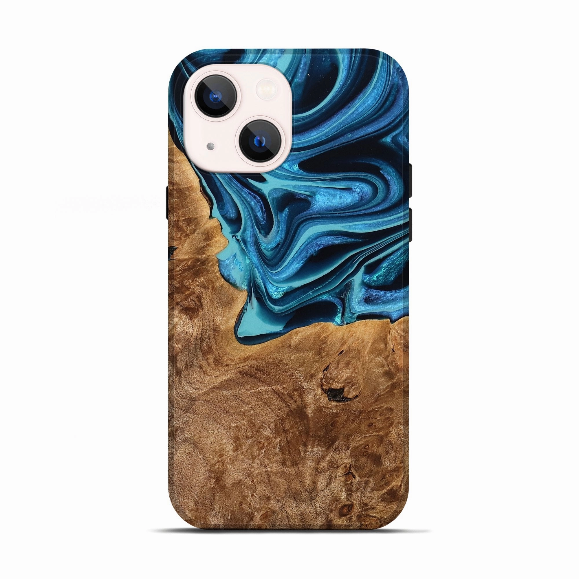 HD Screen Protector Iphone 13 Wood Live Edge Phone Case - Annabel (Blue, 775420)