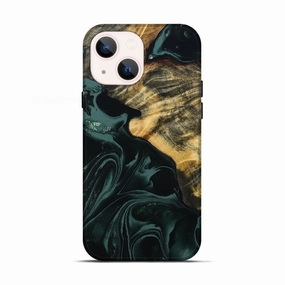 Iphone 13 Wood Live Edge Phone Case - Ayah (Green, 781997) Ultra Clear Anti Finger Stain