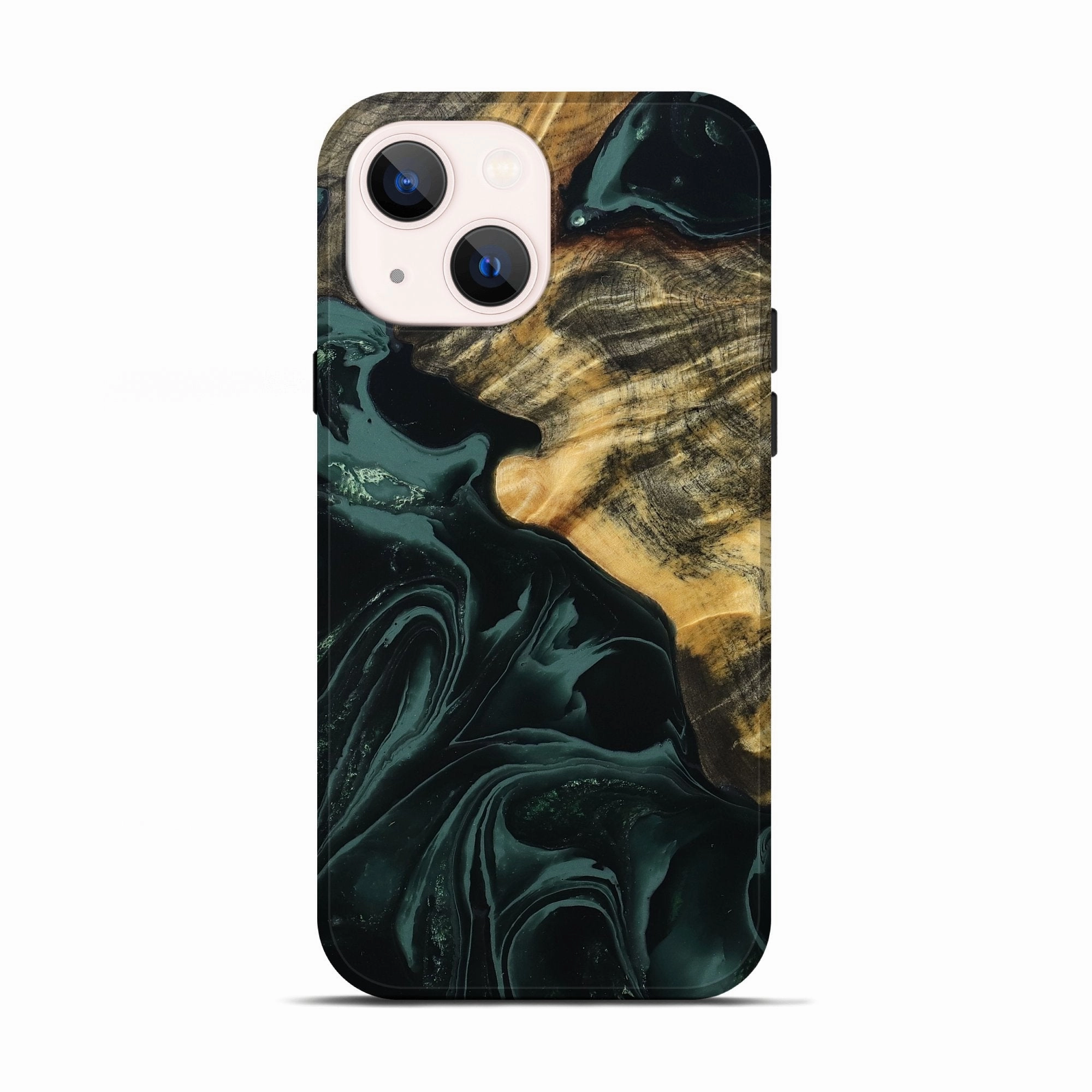 Iphone 13 Wood Live Edge Phone Case - Ayah (Green, 781997) Ultra Clear Anti Finger Stain