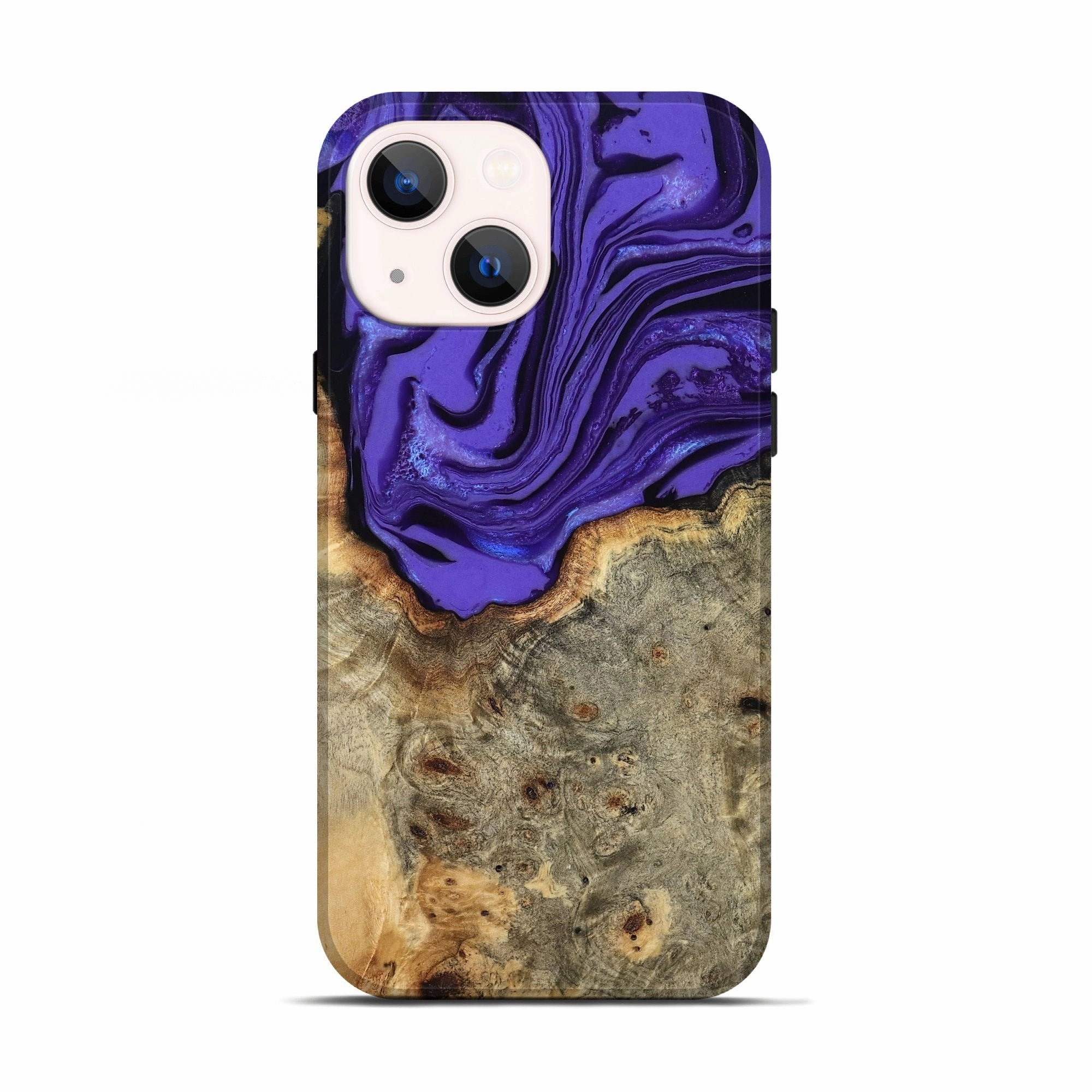 Iphone 13 Wood Live Edge Phone Case - Azul (Purple, 776924) Scratch Proof Glass