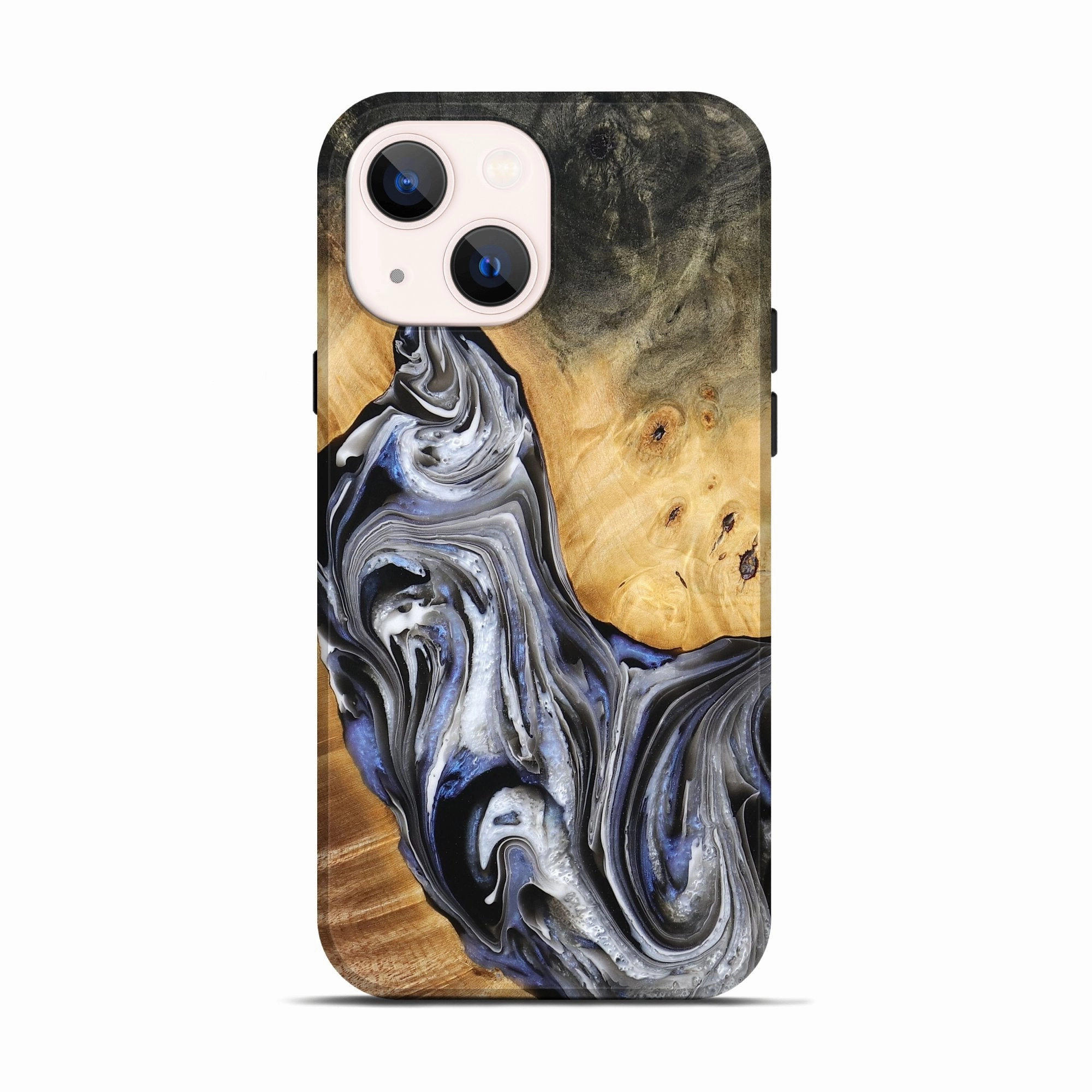 Soft Edge Anti Finger Mark Iphone 13 Wood Live Edge Phone Case - Chozen (Black & White, 778171)