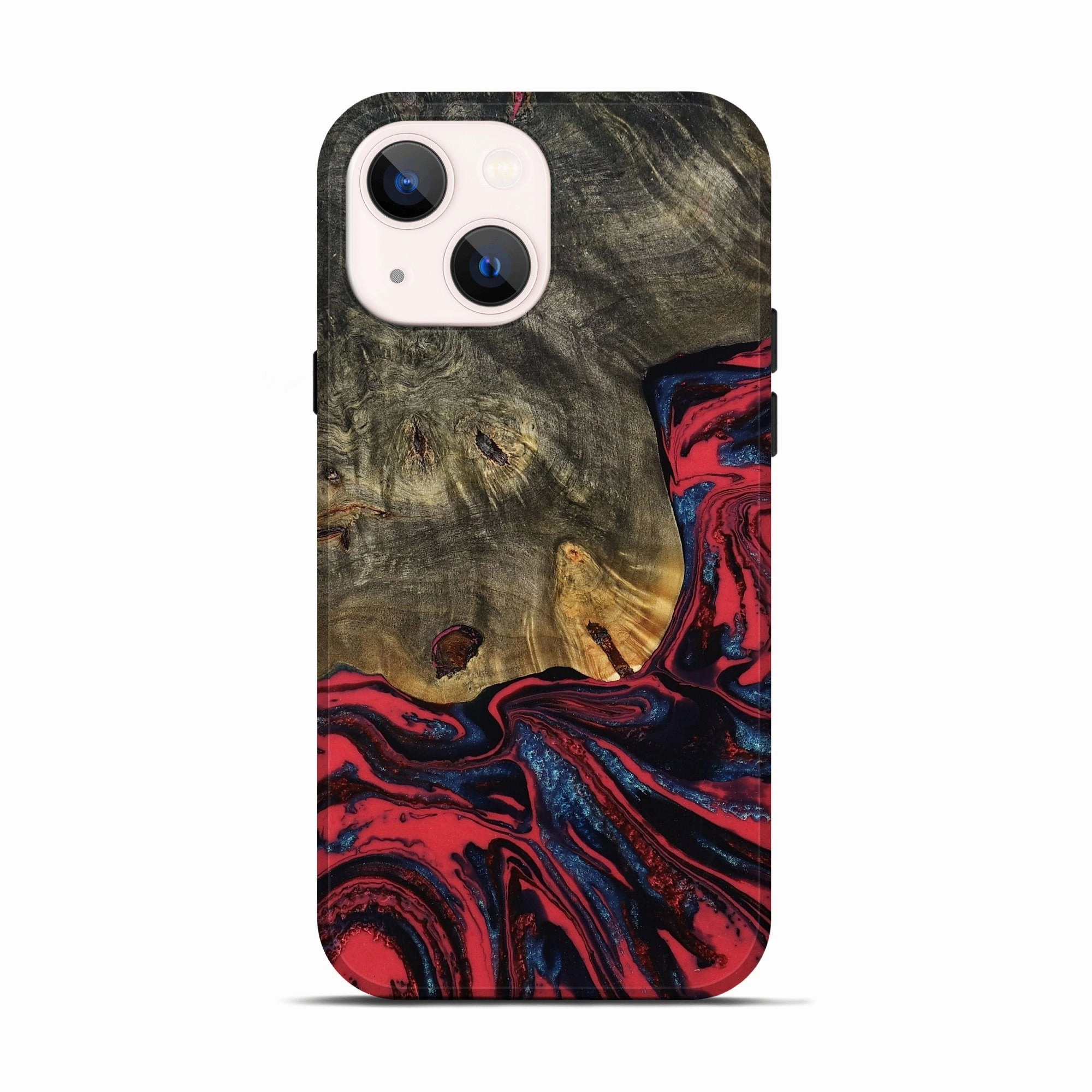 Iphone 13 Wood Live Edge Phone Case - Christy (Red, 778505) HD Clarity Grip Friendly