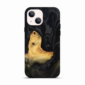 Iphone 13 Wood Live Edge Phone Case - Colby (Black & White, 781995) Anti Yellowing Film Scratch Proof Glass