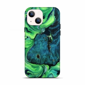 Anti Scratch Shield Iphone 13 Wood Live Edge Phone Case - Debbi (Green, 781461)