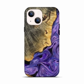 Iphone 13 Wood Live Edge Phone Case - Dianne (Purple, 777375) Fingerprint Resistant Coating