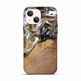 Iphone 13 Wood Live Edge Phone Case - Ethan (Black & White, 777330) Bubble Free Anti Oil Film
