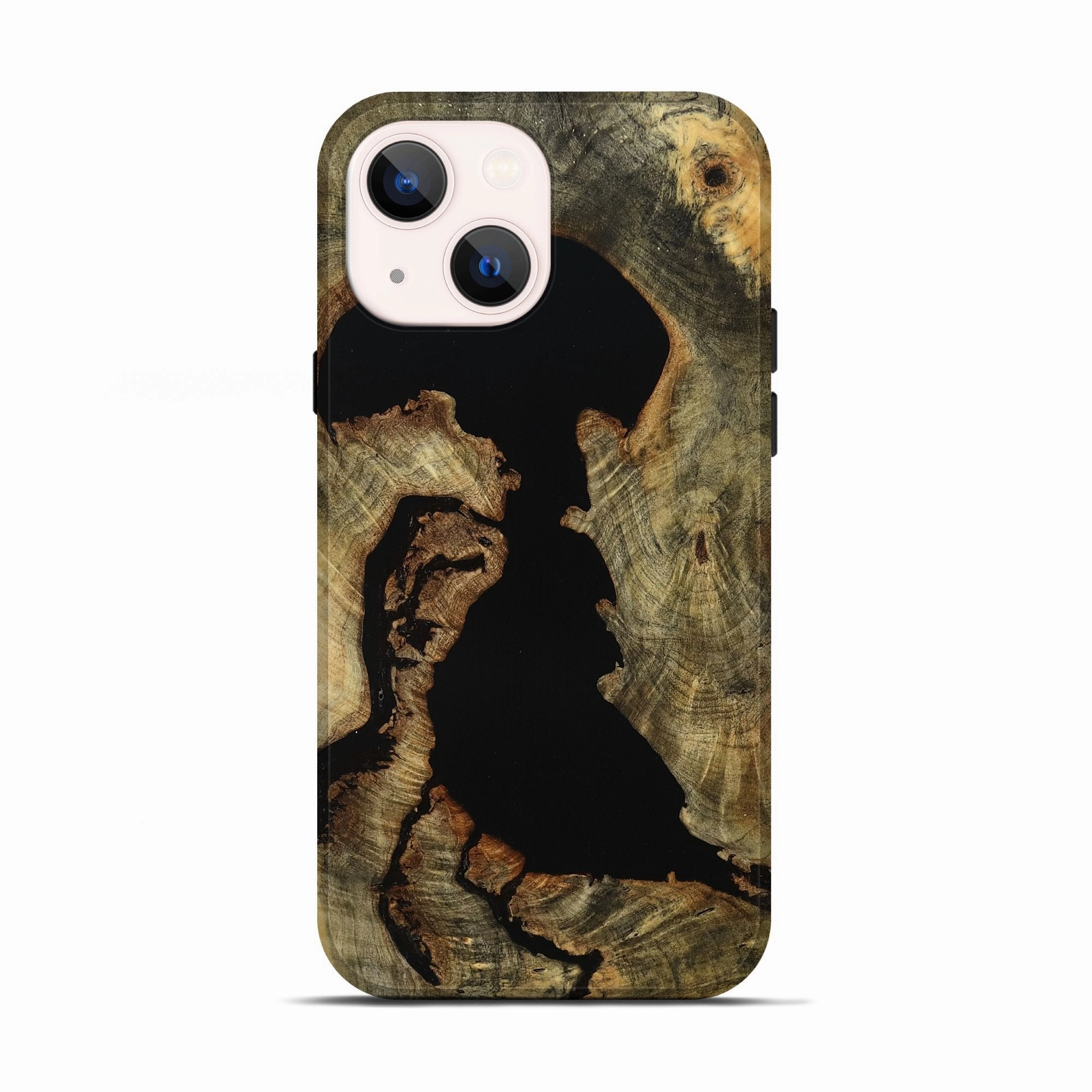Iphone 13 Wood Live Edge Phone Case - Evalyn (Wood Burl, 773716) Water Resistant Anti Reflection Screen
