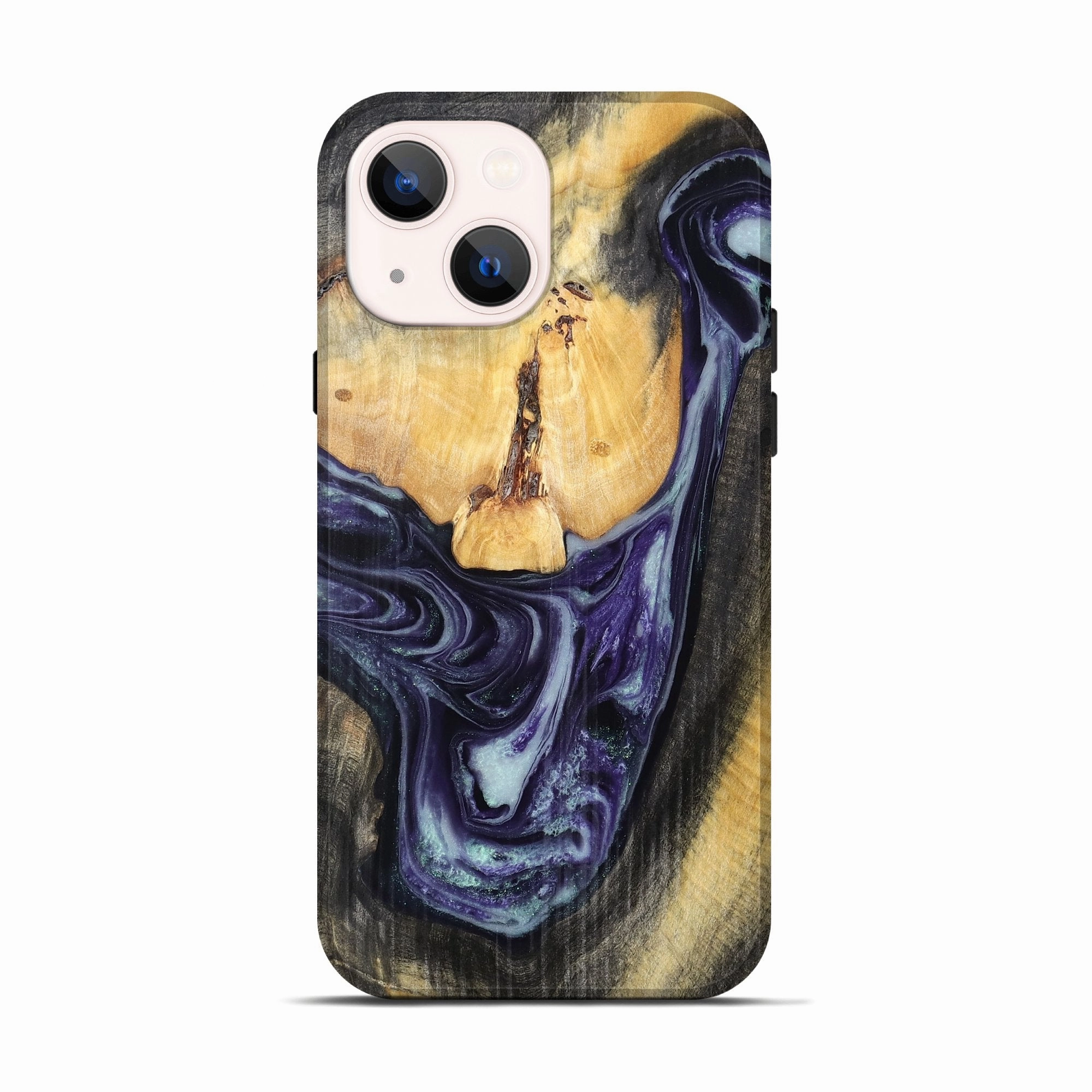 Anti Reflection Screen Iphone 13 Wood Live Edge Phone Case - Heaven (Purple, 781014)