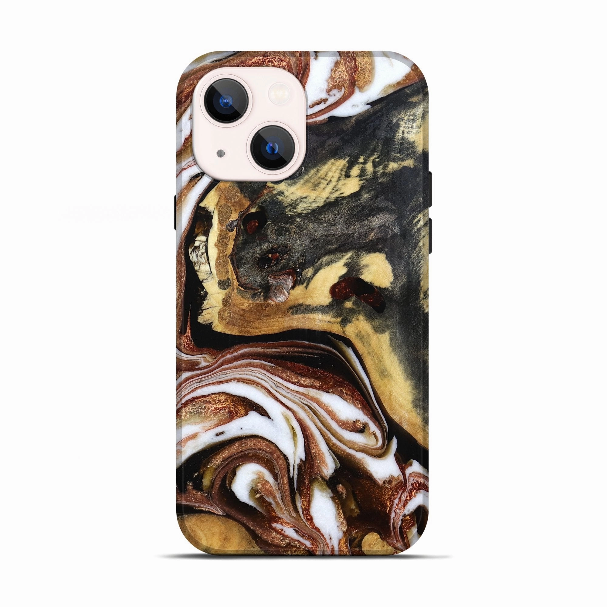 Anti Fog Iphone 13 Wood Live Edge Phone Case - Joanna (Black & White, 781017)