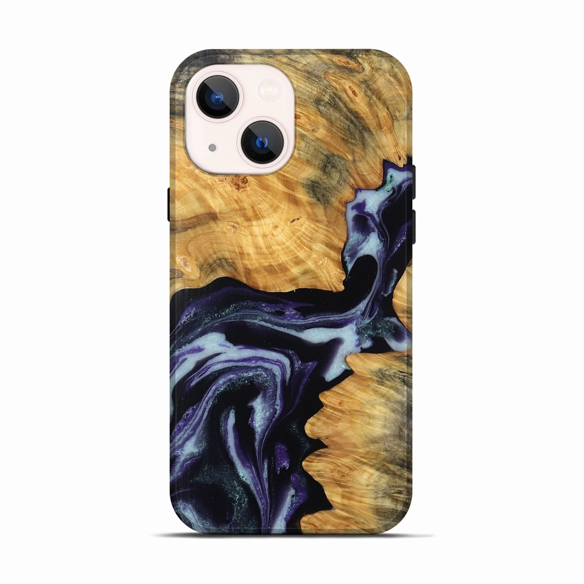 Shock Guard Impact Protection Iphone 13 Wood Live Edge Phone Case - Jody (Purple, 781030)