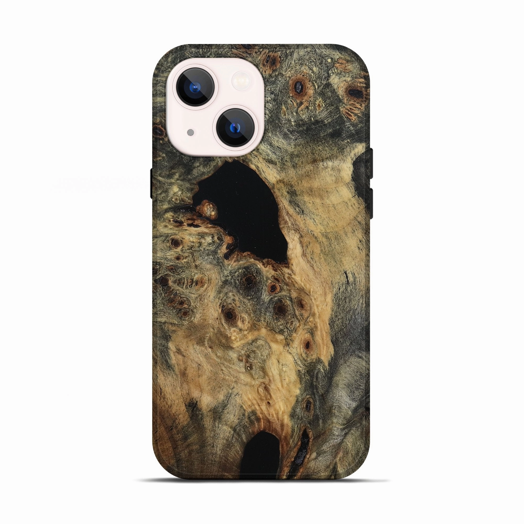 Raised Edges Grip Friendly Iphone 13 Wood Live Edge Phone Case - Kayden (Wood Burl, 781446)
