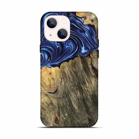 Iphone 13 Wood Live Edge Phone Case - Latonya (Blue, 768620) Shock Absorbing