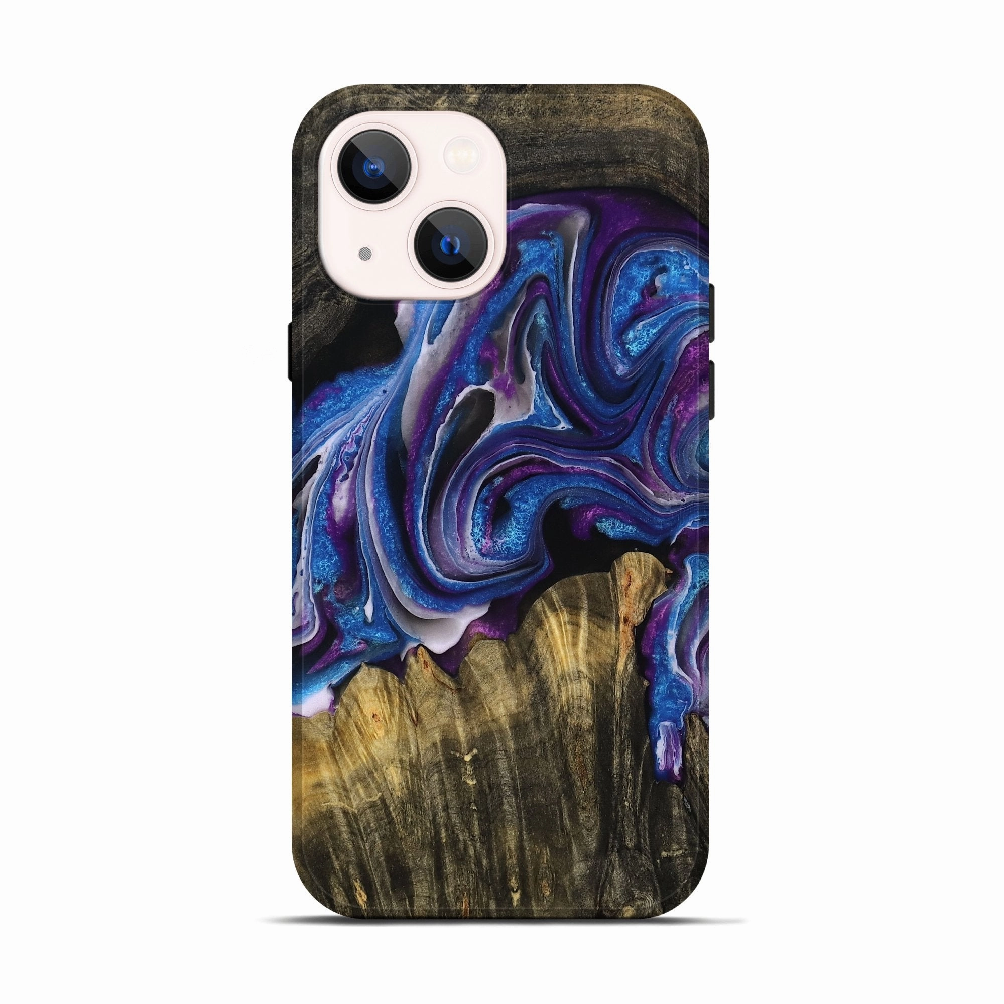 Water Resistant Iphone 13 Wood Live Edge Phone Case - Marely (Purple, 776911)