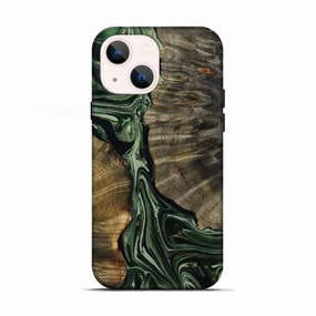 Bubble Free Anti Finger Grease Iphone 13 Wood Live Edge Phone Case - Orin (Green, 777311)