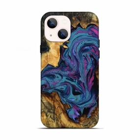 Iphone 13 Wood Live Edge Phone Case - Vernie (Purple, 779772) Easy Apply Reinforced Corners