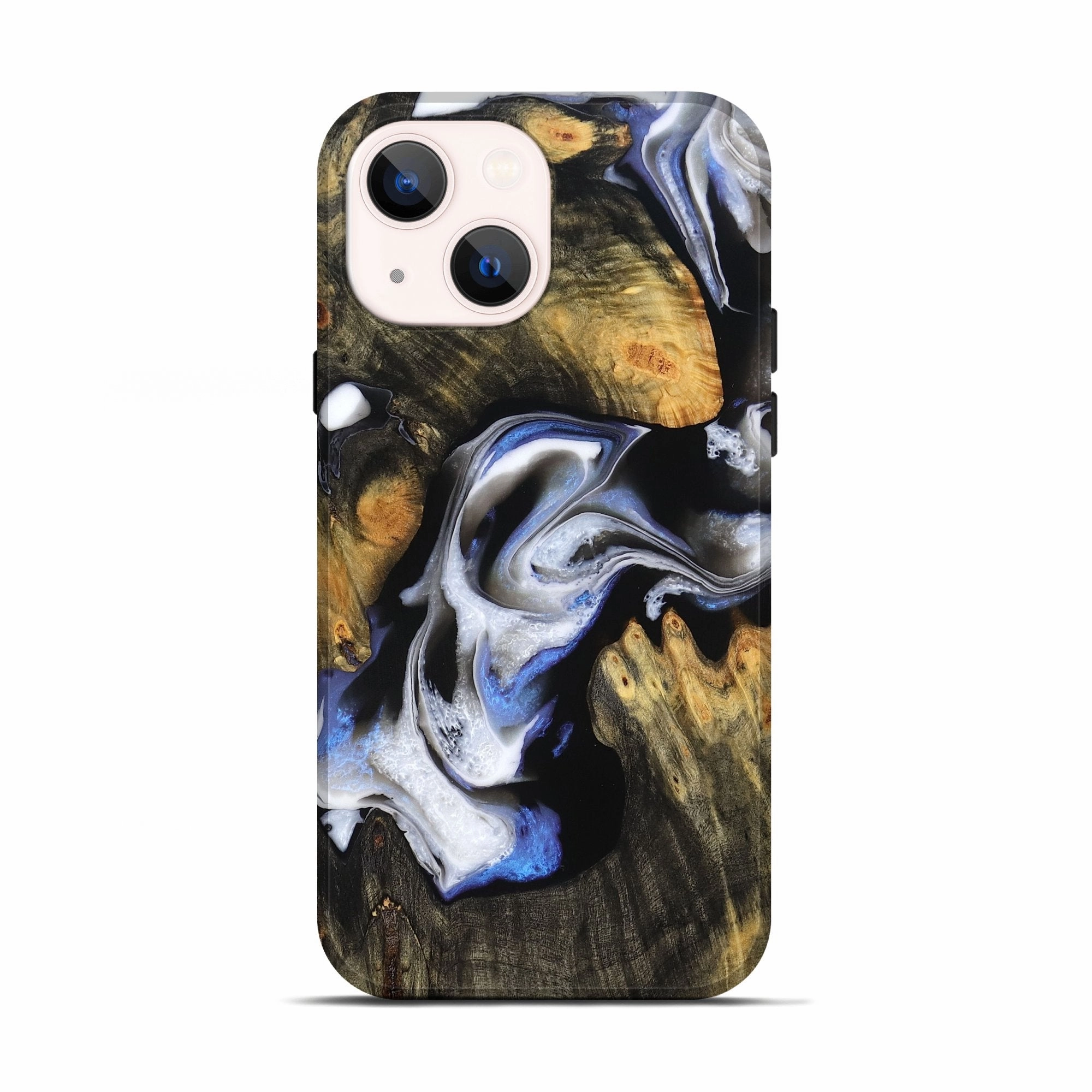 Iphone 13 Wood Live Edge Phone Case - Yair (Black & White, 781234) Ultra Clear