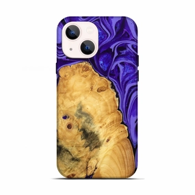 Iphone 13 Wood Live Edge Phone Case - Yolanda (Purple, 779191) Case Friendly Glass