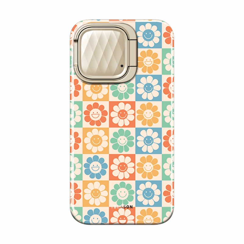 Fingerprint Resistant Screen Iphone 14 Cosmo Mag Case - Rainbow Daisies