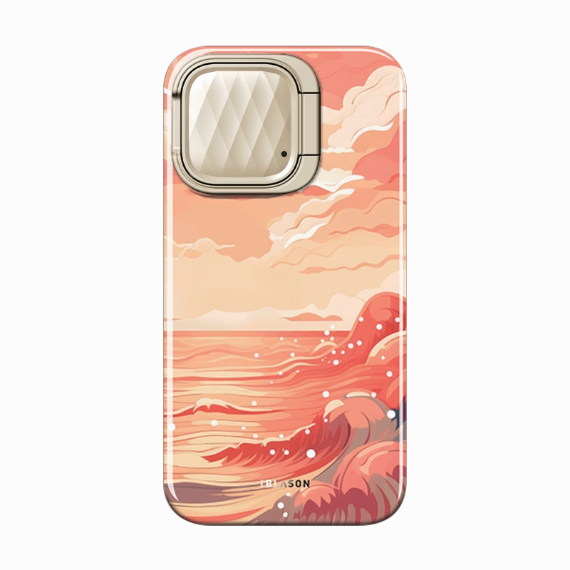 Iphone 15 Cosmo Mag Case - Ocean Sunset Anti Static Grip Friendly