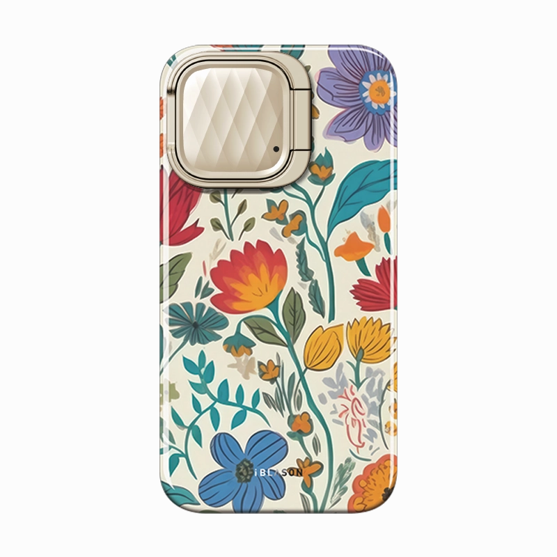 Iphone 15 Cosmo Mag Case - Rainbow Garden Tempered Screen Protector