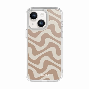 Iphone 15 Halo Magsafe Cute Phone Case - Brown Retro Swirl Anti Scratch Coating Anti Fingerprint Screen