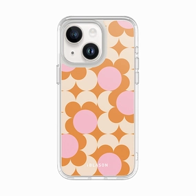 Bubble Free Installation Scratch Proof Iphone 15 Halo Magsafe Cute Phone Case - Orange Retro Geometric