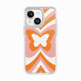 Dustproof Cover Scratch Resistant Glass Iphone 15 Halo Magsafe Cute Phone Case - Retro Butterfly