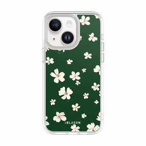 Iphone 15 Plus Halo Magsafe Cute Phone Case - Green Daisies Scratch Resistant Coating
