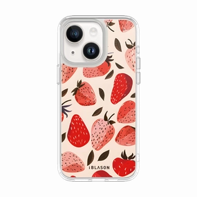 Iphone 15 Plus Halo Magsafe Cute Phone Case - Strawberries Rounded Edges Grip Friendly