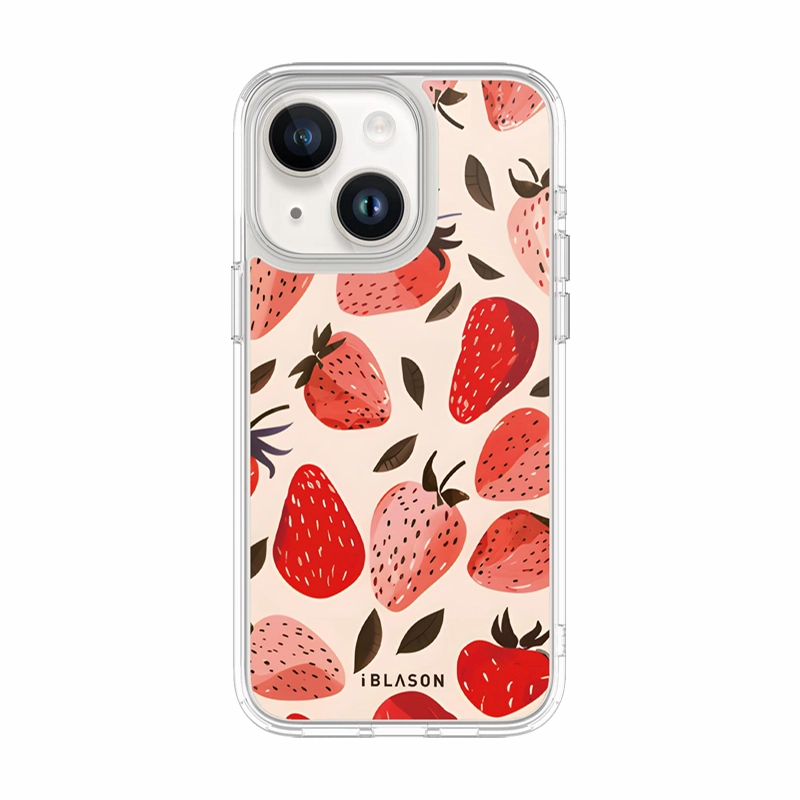 Iphone 15 Plus Halo Magsafe Cute Phone Case - Strawberries Rounded Edges Grip Friendly