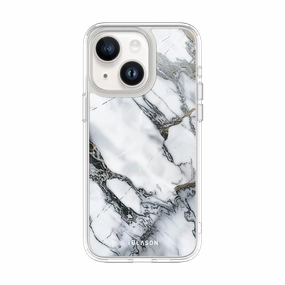 Tempered Screen Protector Iphone 15 Plus Halo Magsafe Cute Phone Case - White Marble
