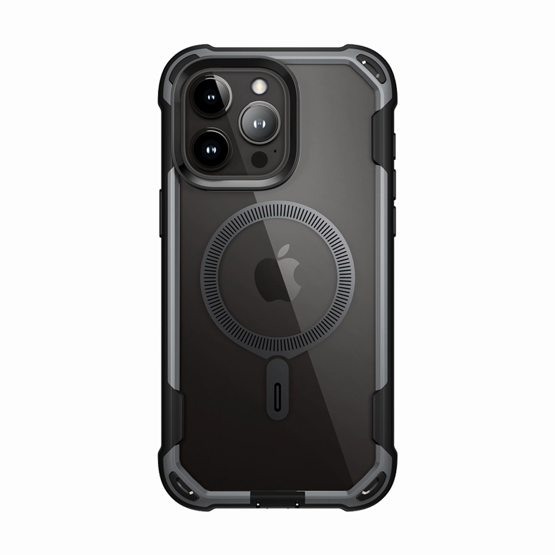 Raised Edges Fingerprint Free Iphone 15 Pro Ares Mag Case - Black
