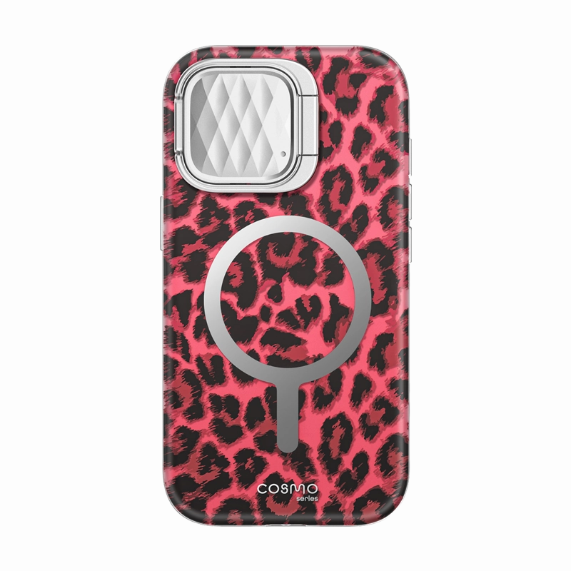 Anti Reflection Coating Iphone 15 Pro Cosmo Mag Case - Pink Leopard