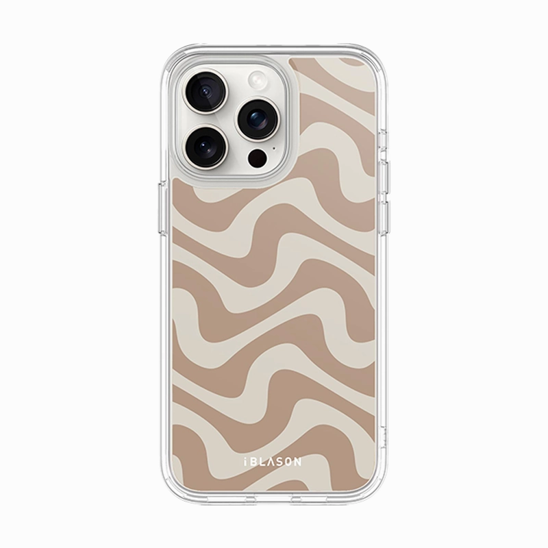 Iphone 15 Pro Halo Magsafe Cute Phone Case - Brown Retro Swirl Easy Installation