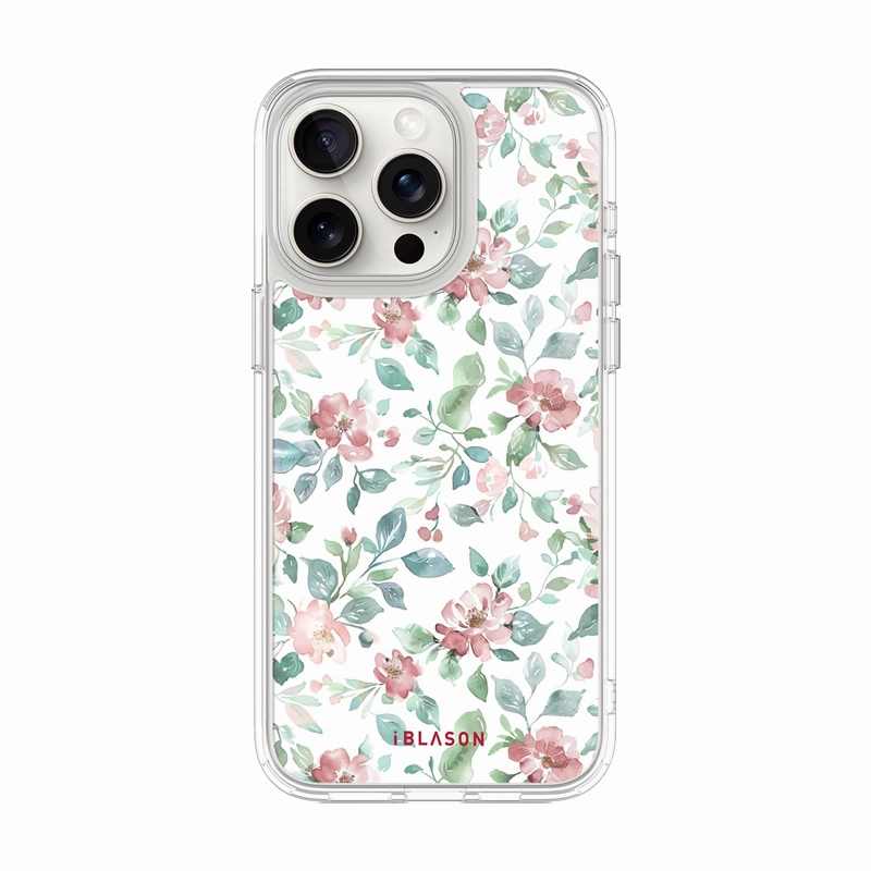 Crystal Clear Screen Iphone 15 Pro Halo Magsafe Cute Phone Case - Garden Party