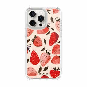 Bubble Resistant Film Iphone 15 Pro Halo Magsafe Cute Phone Case - Strawberries