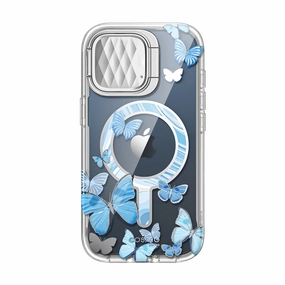 Anti Finger Mark Protective Layer Iphone 15 Pro Max Cosmo Mag Case - Blue Fly