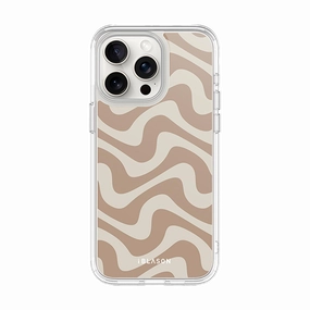 Iphone 15 Pro Max Halo Magsafe Cute Phone Case - Brown Retro Swirl Scratch Resistant Coating