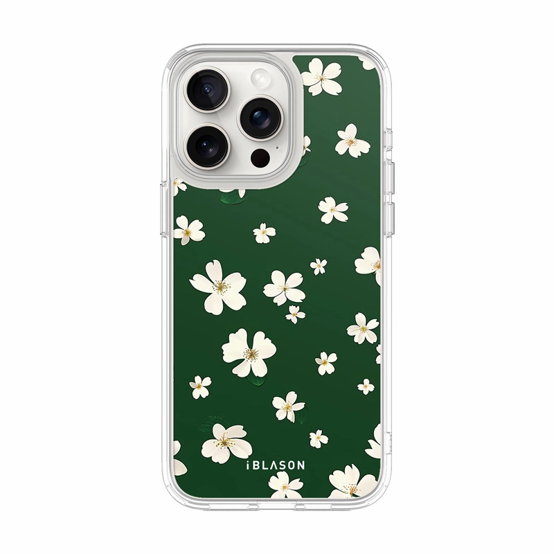 Fingerprint Resistant Screen Iphone 15 Pro Max Halo Magsafe Cute Phone Case - Green Daisies
