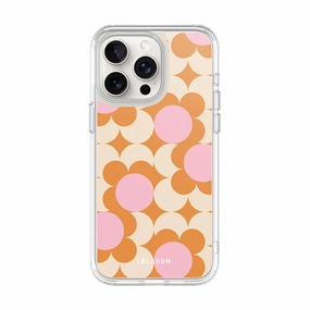 Rounded Edges Iphone 15 Pro Max Halo Magsafe Cute Phone Case - Orange Retro Geometric