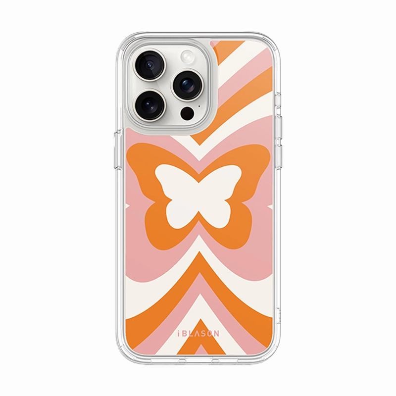 Self Healing Anti Fingerprint Screen Iphone 15 Pro Max Halo Magsafe Cute Phone Case - Retro Butterfly