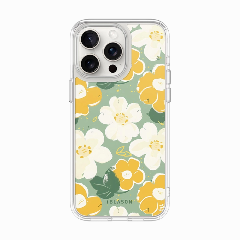 Iphone 15 Pro Max Halo Magsafe Cute Phone Case - Spring Blooms Anti Finger Oil Rounded Edges